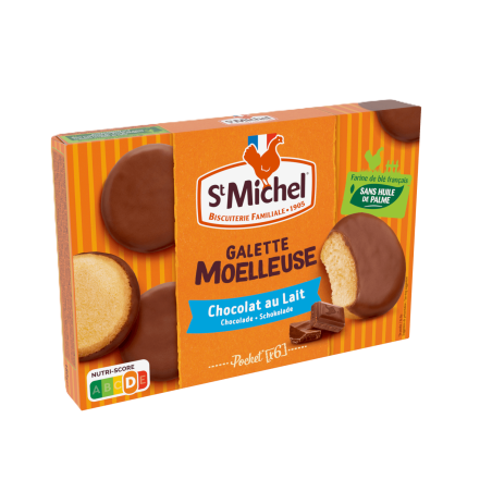 Galette moelleuse nappée chocolat au lait