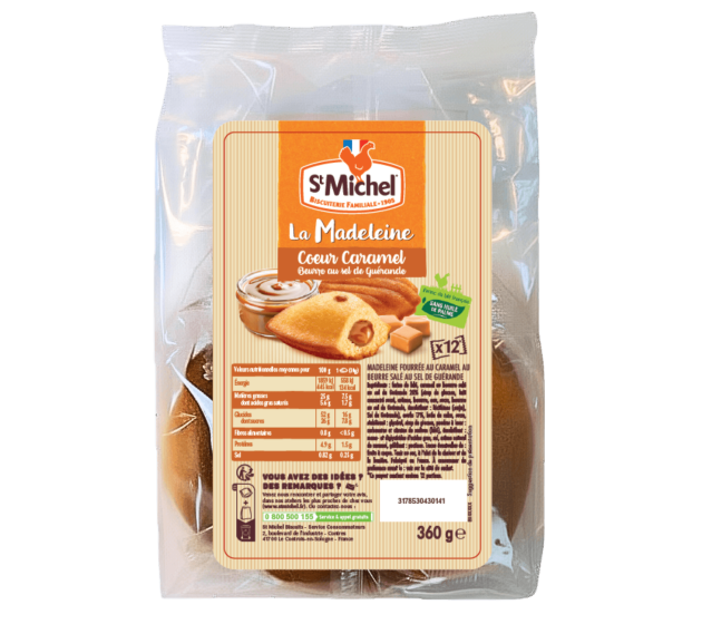 Madeleines cœur caramel au beurre salé au sel de Guérande – 360g